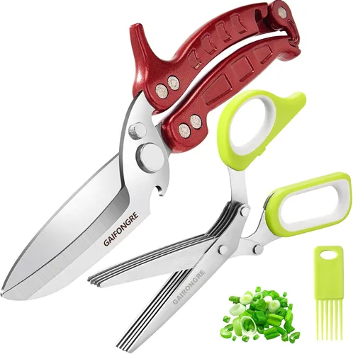 Miniatura 11 de Tijeras para Aves de Corral de Alta Resistencia, Tijeras de Cocina, Tijeras de Cocina de Acero Inoxidable Multiusos para Pavo de Navidad, Pollo