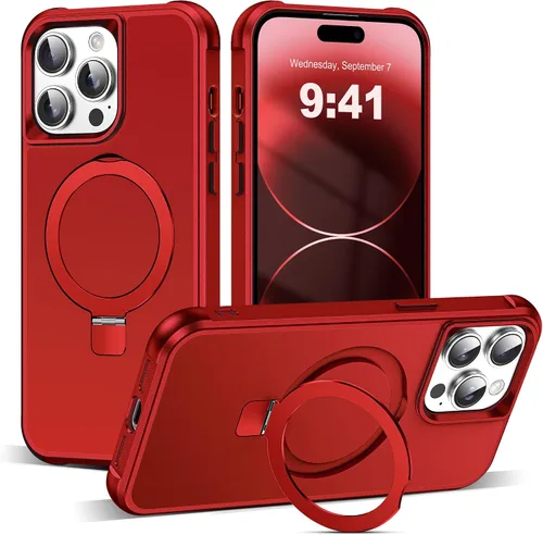 Miniatura 113 de SKYLMW – Funda compatible con iPhone 12 Pro Max y iPhone 13 Pro Max con soporte magnético invisible tipo anillo, fundas translúcidas para teléfonos