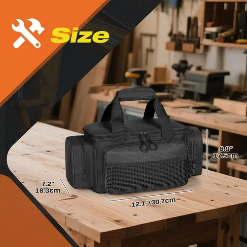 Miniatura 6 de Pequeña bolsa de herramientas con parte inferior antifricción, bolsa táctica de 12 pulgadas para hombres, organizador de almacenamiento