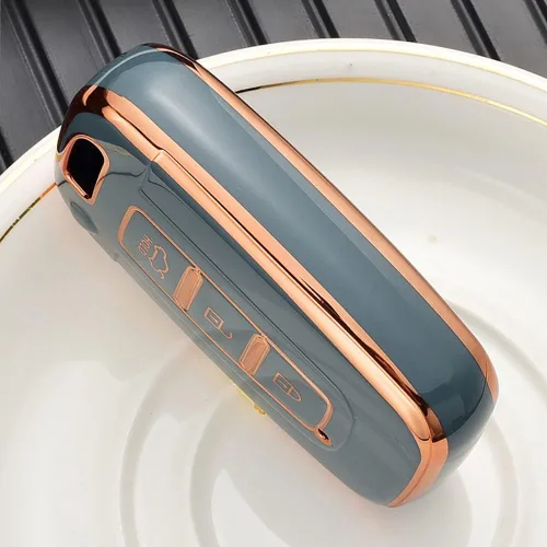 Miniatura 5 de ontto Funda para llave de coche con llavero compatible con Hyundai llavero duradero para Elantra GT Genesis Genesis Coupe Sonata Veloster Beige