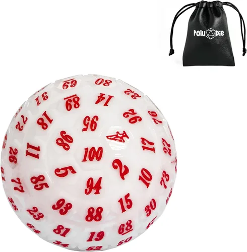 Miniatura 22 de Dados poliédricos de 100 caras, dados de juego individuales D100, cubo de 100 lados con bolsa negra, dado D100 de 1.890 in