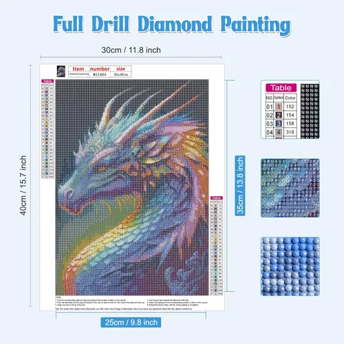 Miniatura 2 de NAIMOER Kits de pintura de diamante de dragón para adultos, kits de pintura de diamante de dragón 5D para adultos y niños, arte de diamantes