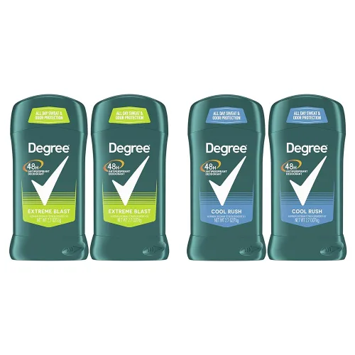 Degree Desodorante antitranspirante original para hombre, 48 horas, protección contra el sudor y el olor, Extreme Blast and Cool Rush, paquete