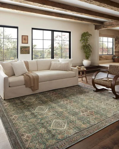 Miniatura 14 de Loloi Magnolia Home de Joanna Gaines Sinclair Collection SIN-06 - Alfombra decorativa tradicional de 2 pies 3 pulgadas x 3 pies 9 pulgadas, altura
