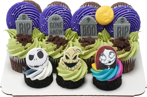 Miniatura 6 de DecoPac Anillos de The Nightmare Before Christmas, decoraciones de cupcakes con Jack, Sally y Oogie Boogie, paquete de 24