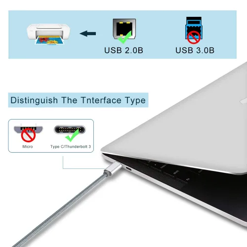 Miniatura 5 de LMUBOY Cable MIDI USB tipo C a USB tipo B, compatible con iPhone 15/16 Pro Max Plus, iPad con puerto USB-C, cable de impresora USB C
