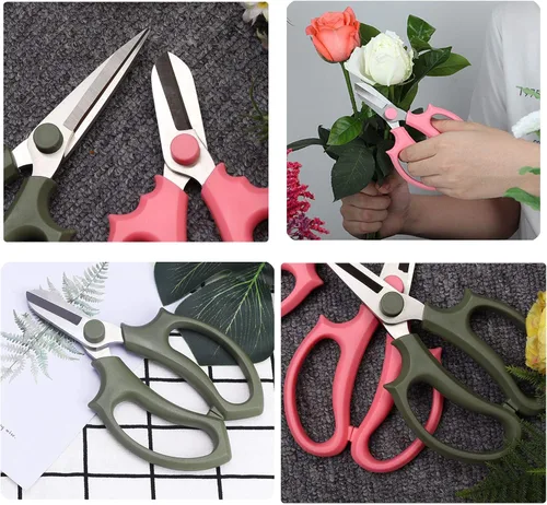 Miniatura 3 de Leize - Tijeras de flores, tijeras de jardín de acero inoxidable endurecidas premium, podadora fuerte para flores, ramas y hojas (Gris Verde Esbelto)