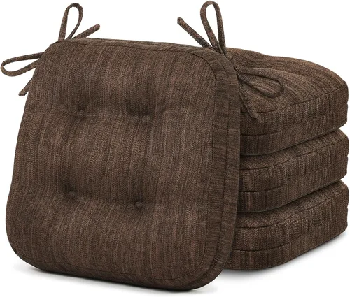 Miniatura 14 de Shinnwa Juego de 2 cojines para silla de comedor, cojines para silla de cocina de espuma viscoelástica de doble capa, almohadillas de asiento