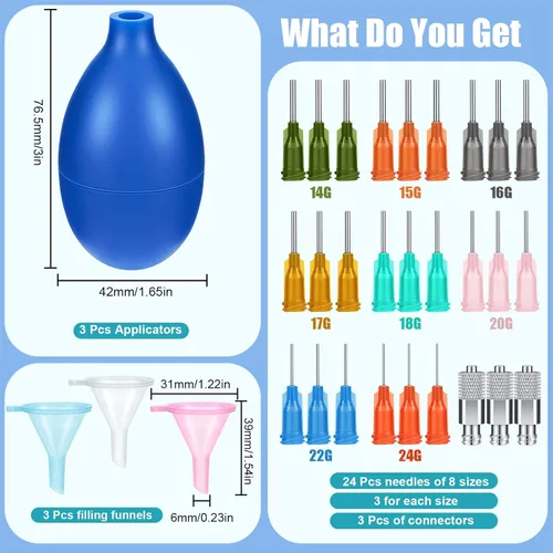 Miniatura 2 de Frienda 3 juegos de botellas de remolque antideslizantes para cerámica, esmalte de cerámica, aplicador de punta de precisión, botella de pegamento