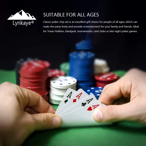 Miniatura 4 de Juego de 100 fichas de póquer de plástico con caja de almacenamiento, denominación impresa estilo casino chip para Texas Home Game Holdem Poker
