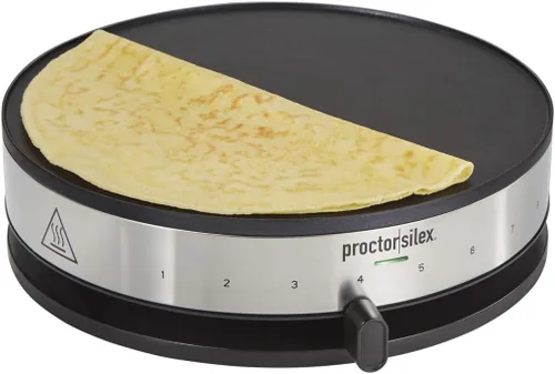 Proctor Silex Máquina eléctrica para crepas con plancha antiadherente de 13 pulgadas sin PFAS para huevos, panqueques, tortillas y quesadillas, con