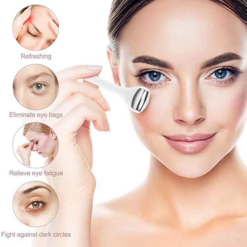 Miniatura 2 de MAANGE Mini Rodillos para Ojos y Cara para Masaje de Ojos, Rodillo de Hielo de Acero Inoxidable para Alivio de Hinchazón y Migraña, Rodillo Facial