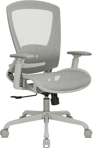 Miniatura 15 de ELABEST Silla de oficina de malla, silla ergonómica de escritorio para computadora, silla de tareas resistente, soporte lumbar ajustable y Beige