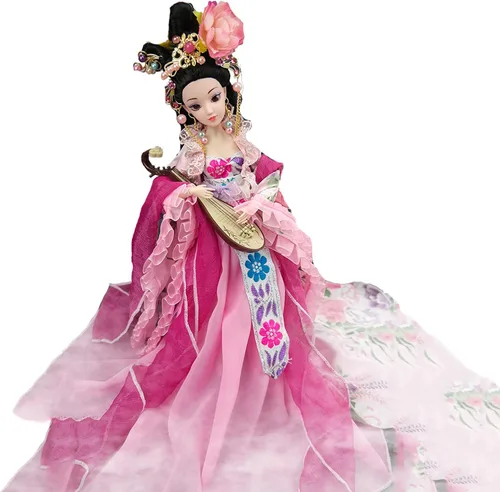 Muñeca china de decoración oriental, antigua 3D con ojos realistas para interiores, decoración de muñeca asiática, 2024 nuevo con zapatos de
