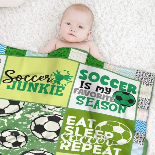 Miniatura 76 de Manta de fútbol para niñas, regalos de fútbol para niñas y niños, manta de franela de forro polar suave y cálida para niñas, regalos de fútbol