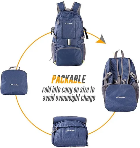 Miniatura 5 de Mochila plegable ligera de 35L impermeable duradera para senderismo mochila de viaje Azul marino