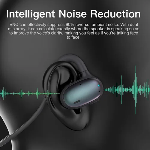 Miniatura 6 de Ulian Auriculares deportivos de oído abierto, conducción de aire, Bluetooth 5.3, auriculares inalámbricos con graves profundos, cancelación de ruido