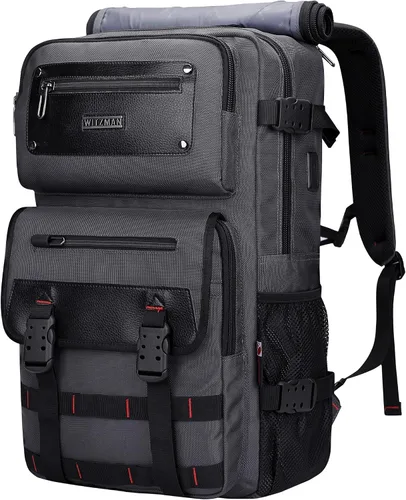 Miniatura 10 de Mochila de viaje para hombres WITZMAN con bolsa de lona, apta para portátil de 17 pulgadas, aprobada por aerolíneas (B685 Verde Ejército)