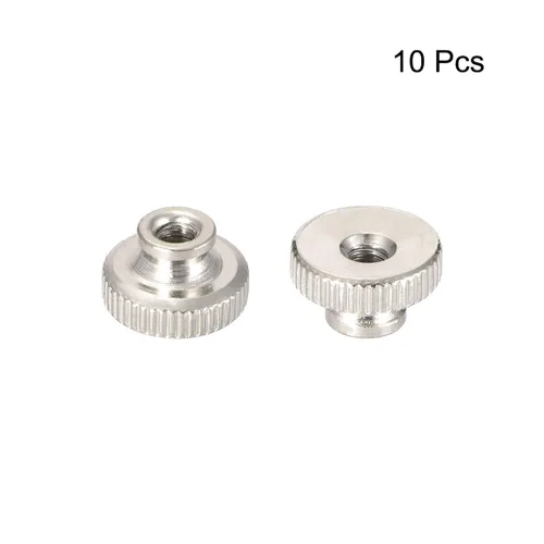Miniatura 2 de uxcell - Tuercas moleteadas de pulgar, 10 piezas, M3x0.5mm, pernos redondos de hierro, tono plateado, para piezas de impresora 3D