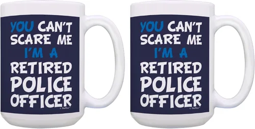 Miniatura 9 de ThisWear Regalo de jubilación Can't Scare Me I'm a Retired Police Officer Funny Cop Gift Taza de café de cerámica de 11 oz con asa