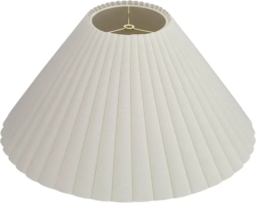 Miniatura 5 de Juego de 2 pantallas de lámpara Box Pleat Empire en blanco antiguo, grandes de 6.75" en la parte superior x 20.75" en la parte inferior x 10.75