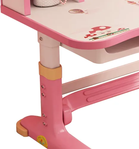Miniatura 7 de Juego de escritorio y silla ajustable para niños con almacenamiento, cajones, estantería, mesa de escritura y tareas para niños, escritorio