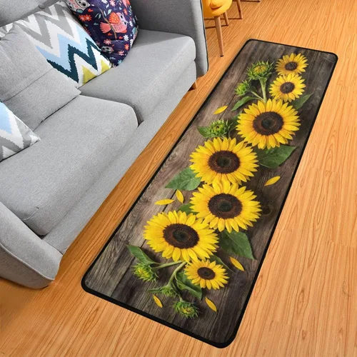 Miniatura 26 de MNSRUU Alfombra larga para pasillo colorido conchas en azul interior exterior alfombra antideslizante entrada alfombra para pasillo cocina piso 72 x