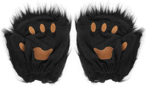 Miniatura 50 de Guantes de garra para disfraz de Halloween, medio dedo, lobo, oso, gato, guantes, guantes de piel sintética para mascarada, cosplay, utilería de mano