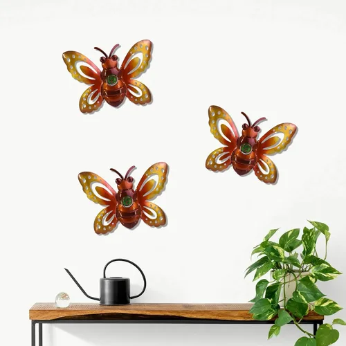 Decoración de jardín, escultura de pared de abeja metálica, decoración de pared de abeja grande, decoración de jardín para colgar para patio,