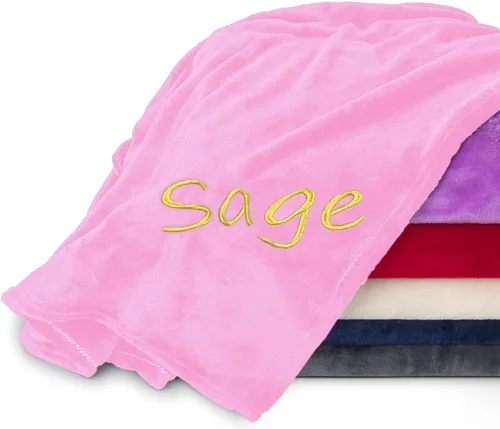 Miniatura 13 de Mantas personalizadas para adultos, manta personalizada con nombre bordado o monograma, funda de manta de forro polar suave para cama y sofá