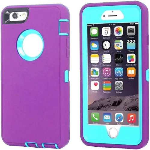 Miniatura 6 de Funda para iPhone 8 y iPhone 7, resistente, con función atril, protector de pantalla integrado, 4 en 1, fuerte y resistente a prueba de golpes