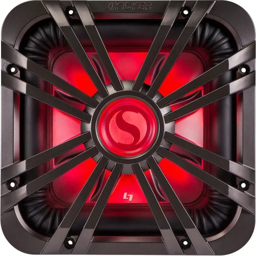 Miniatura 2 de KICKER Rejilla cuadrada de subwoofer de 12 pulgadas (11.8 in) para 11S12L7, LED, carbón