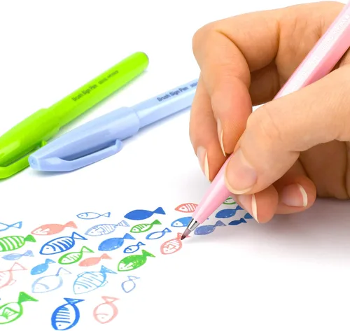 Miniatura 4 de Pentel Arts Sign Pen - Rotulador con punta de pincel, colores surtidos, caja de 12 unidades (SES15C2PC12)