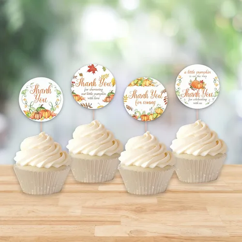 Miniatura 5 de Calcomanías de agradecimiento para baby shower, juego de 80 calcomanías de agradecimiento por venir, calcomanías de recuerdo de fiesta de Calabaza