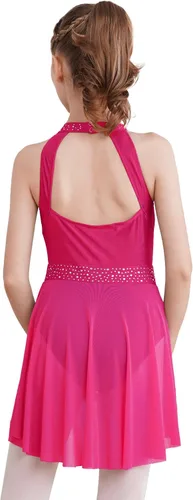 Miniatura 48 de CHICTRY Kids Girls Sparkly Rhinestone Ballet Gymnastics Leotards Modern Lyrical Dance Costume