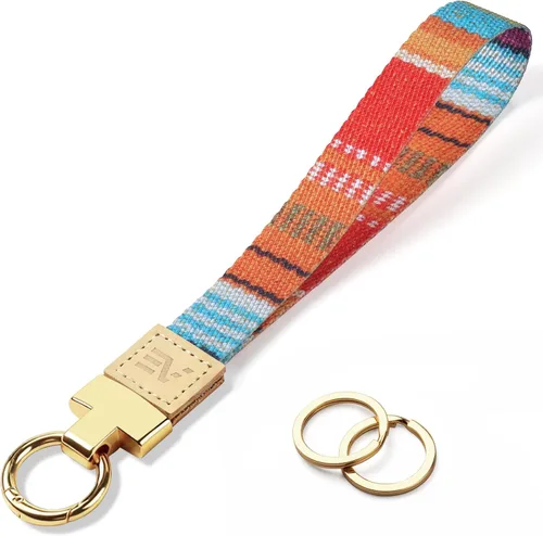 Miniatura 34 de EcoVision - Llaveros lindos con correa para llaves, llavero de muñeca para mujer, correa de insignia con 2 argollas para llaves