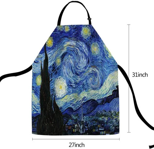 Miniatura 5 de Delantal de Cocina de Cocina Tiburón Marino Verde Delantal de Cocina para Hornear Chef Delantal Impermeable para Mujeres Hombres 31X27 Pulgadas