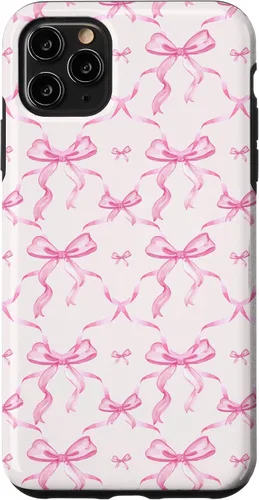 Miniatura 12 de Cintas y lazos estéticos rosas para iPhone 16 en estuche de acuarela