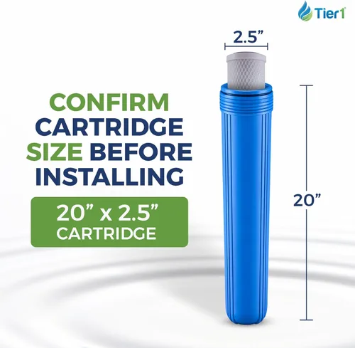 Miniatura 3 de Tier1 Cartucho de repuesto de filtro de agua de bloque de carbono para toda la casa de 0.5 micrones, 20 pulgadas x 2.5 pulgadas, compatible