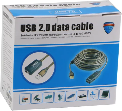 Miniatura 6 de Cable de extensión USB 2.0 A macho a hembra de alta velocidad 480 Mbps (30 pies)
