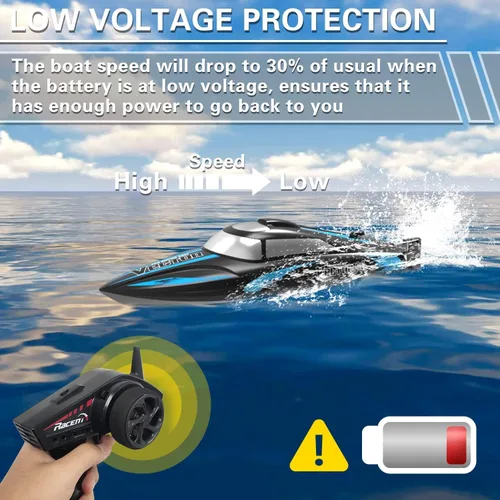 Miniatura 4 de volantexrc Barco de control remoto RC para piscina, control de 2.4 GHz, barcos RC para adultos, barco eléctrico de lago con sistema de refrigeración