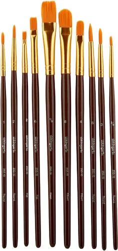 Miniatura 5 de KINGART 10 pinceles de pintura, juego de pinceles de pintura acrílica, pinceles de acuarela, pinceles acrílicos para acuarela al óleo, detalles