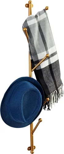 Miniatura 8 de MyGift Perchero de Pared de Metal Negro Mate con 6 Ganchos para Entrada y Sombreros