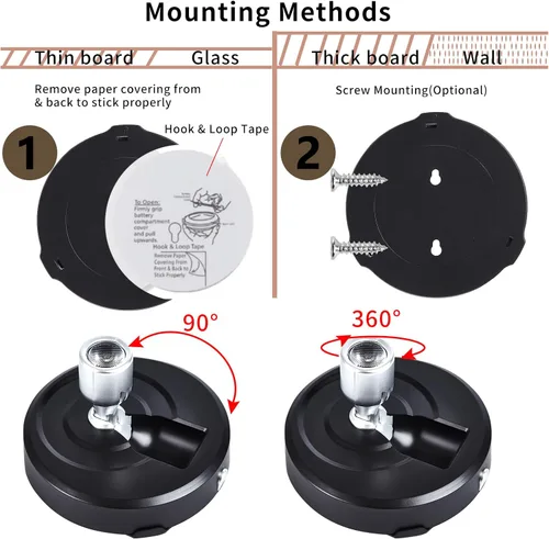 Miniatura 4 de Focos LED inalámbricos, paquete de 2 luces de acento con control remoto, luces inalámbricas de imagen con cabezal giratorio, iluminación