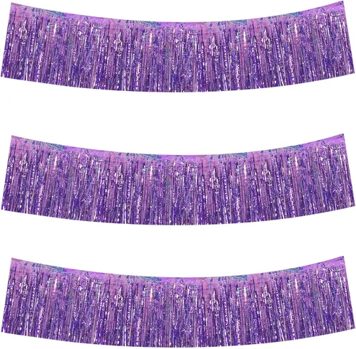 Miniatura 17 de BEISHIDA 3 Paquetes de Guirnalda de Flecos de Lámina Metálica Arcoíris Oscuro para Colgar en la Pared, Banderas de Oropiel para Halloween, Flotas