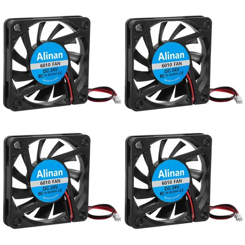 Miniatura 9 de Alinan 4 unids 6010 5V Ventilador USB Puerto 2.362x2.362x0.394 in 2-pin Manga Bearing Brushless DC Cooling Fan Impresora 3D Ventilador