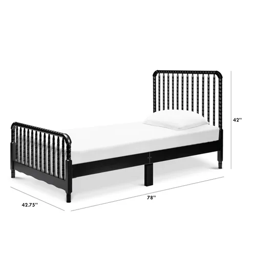 Miniatura 3 de Davinci Jenny Lind - Cama individual con postes de husillo de madera en ébano - Listones de soporte de colchón incluidos