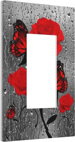 Miniatura 137 de Cubierta de interruptor de luz rosa brillante con purpurina de 1 banda, sin dispositivo, placa de pared en blanco decorativa para adolescentes, Rosa