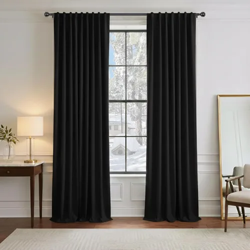 Miniatura 79 de PONY DANCE Cortinas cortas con aislamiento térmico para ventana pequeña, para guardería, baño, cocina, lavandería, caravana, sótano, 29 pulgadas