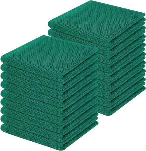 Miniatura 81 de Homaxy Paños de cocina de 100% algodón con tejido de gofre, ultra suaves, absorbentes, de secado rápido, 12 x 12 pulgadas, paquete de 6, amarillo